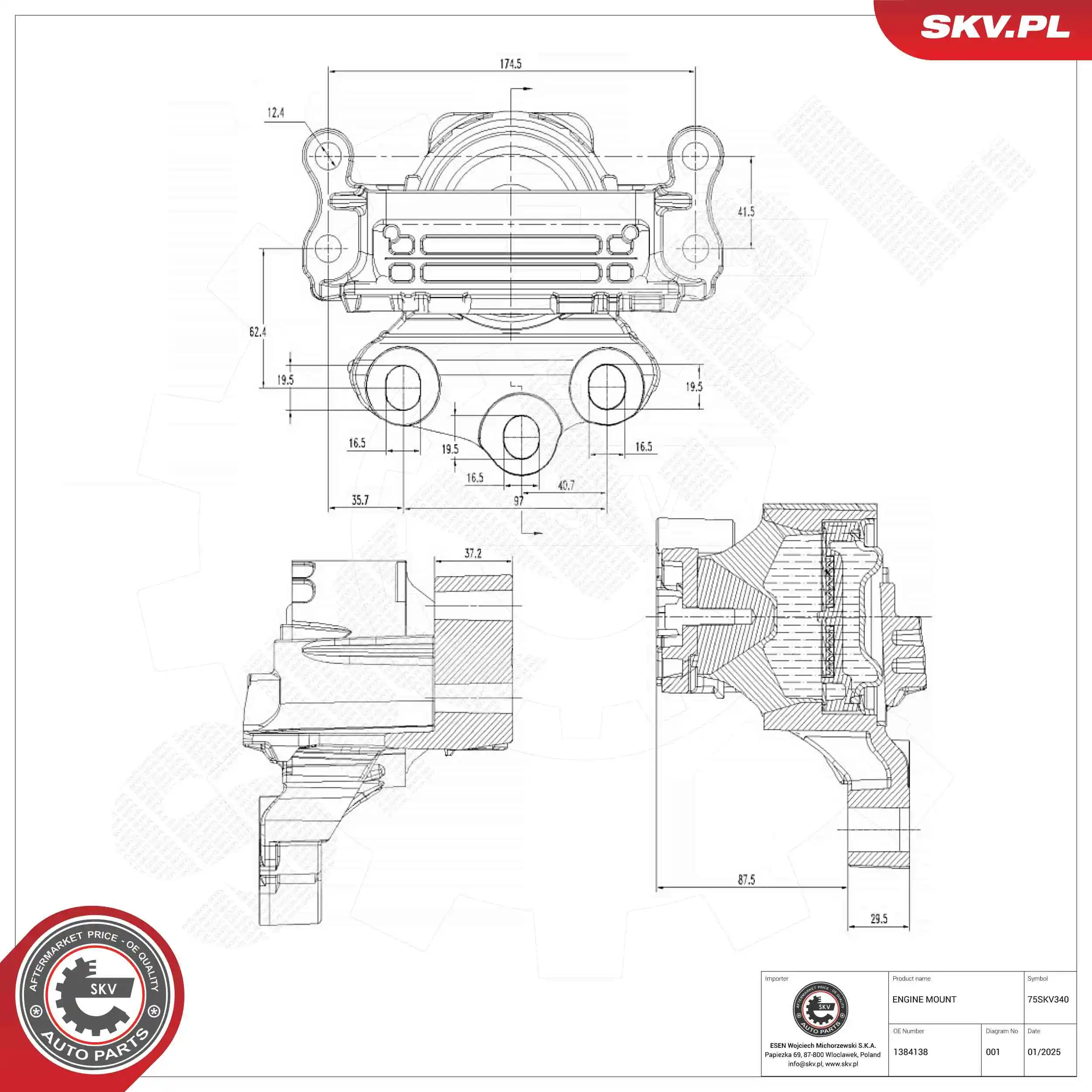 Mounting, engine